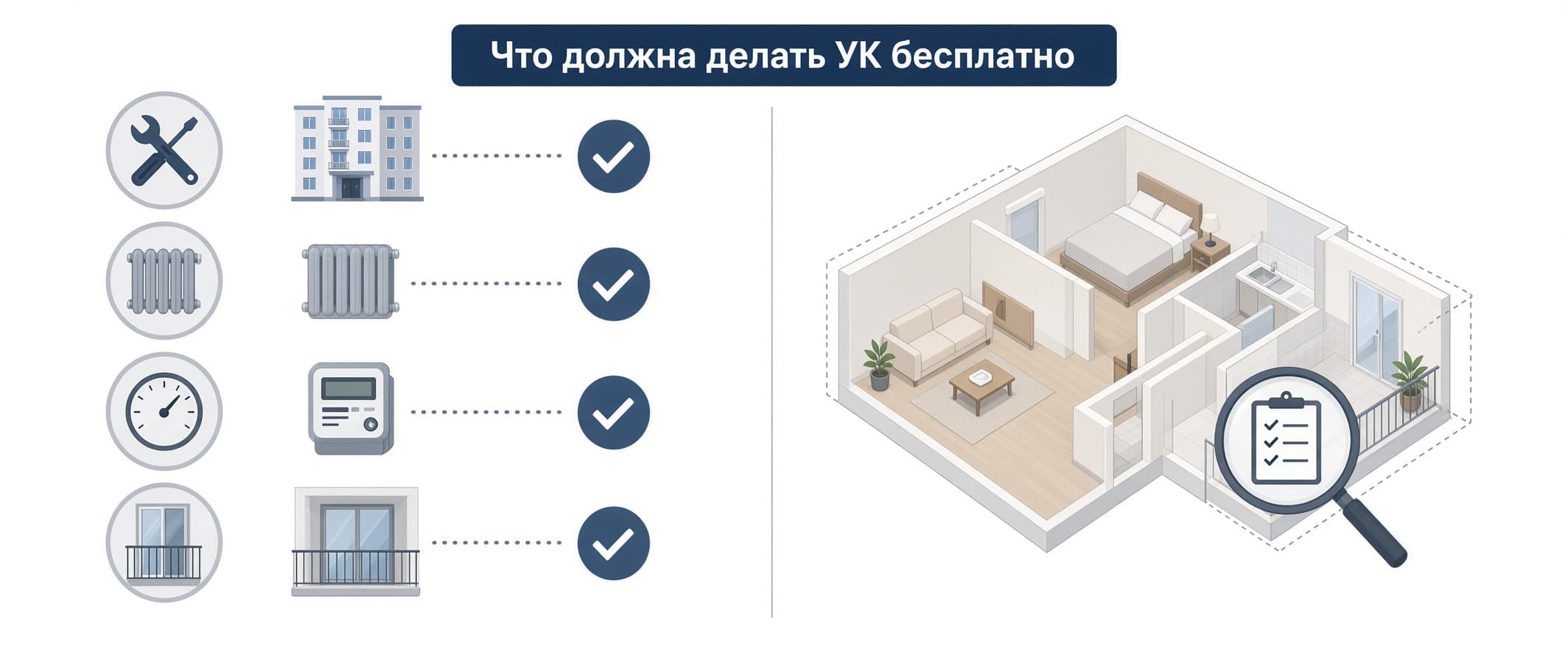 Что управляющая компания обязана делать бесплатно в квартире